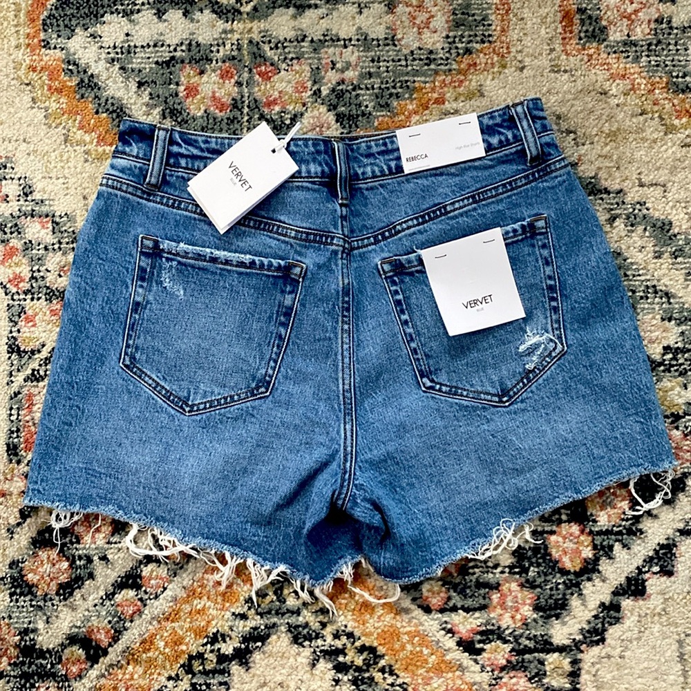 High Rise Denim Shorts - Picture 2 of 7
